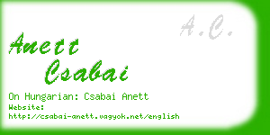 anett csabai business card